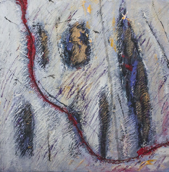 heureux les solitaires 30x30 cm acrylique sur toile 2021 1