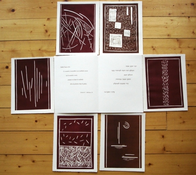 pirke avot livre bilingue francais hebreu linogravure  10 exemplaires pirke avot livre bilingue francais hebreu linogravure  10 exemplaires