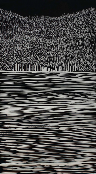 si loin si proche 4 linogravure 65x50 2007 si loin si proche 4 linogravure 65x50 2007